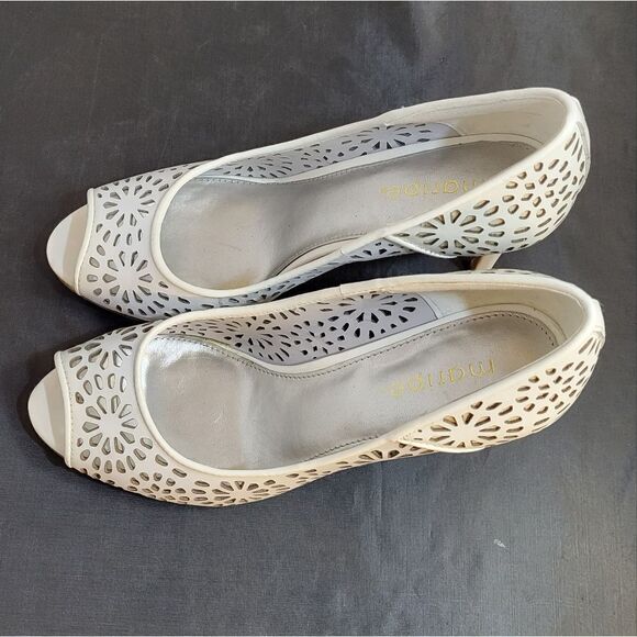 BRAND NEW MARIPE HIGH HEEL STILETTOS PEEP TOE LEATHER SLIP-ON CUTOUT DESIGN SHOE - Picture 12 of 15